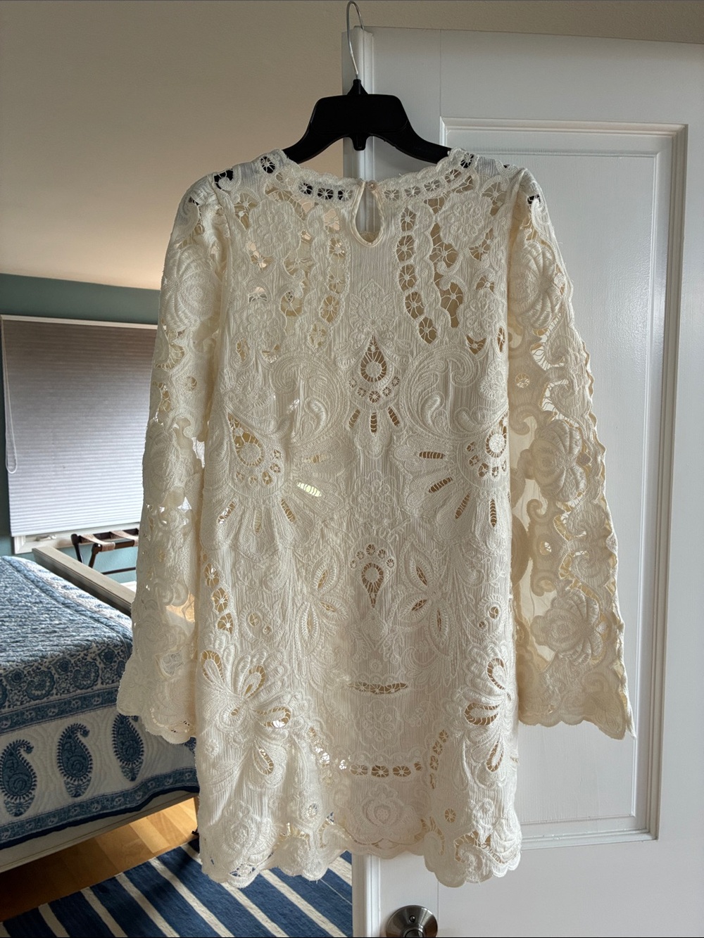 Sea New York White Cream Lace Long-Sleeve Lysa Embroidered Mini Dress - Picture 16 of 16